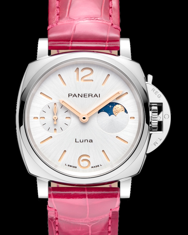 Panerai Luminor Due Luna Pam01180 auf schwarzem Hintergrund