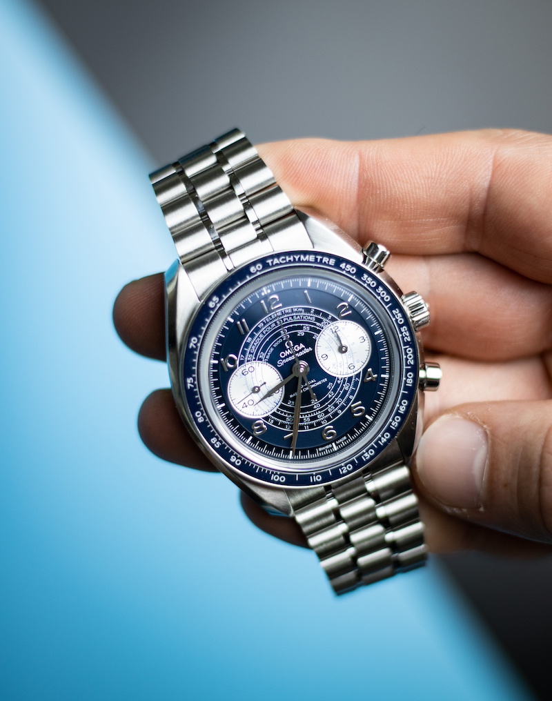 OMEGA Speedmaster Chronoscope mit blauem Zifferblatt