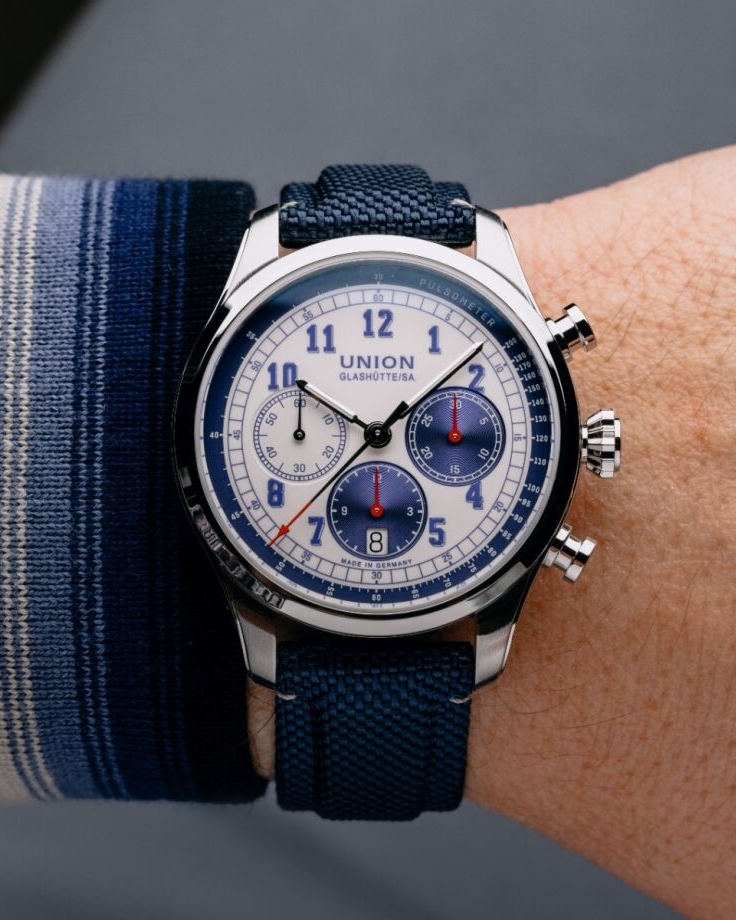 UNION Glashütte Belisar Chronograph mit weißem Zifferblatt