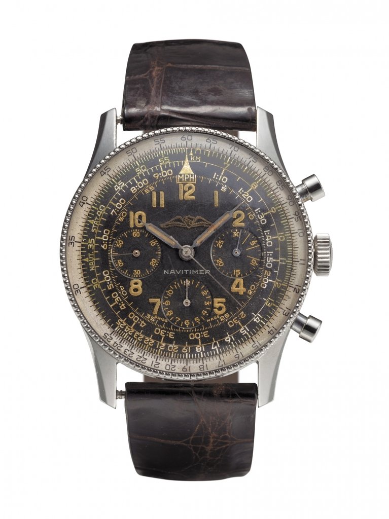 Frontansicht der ersten Breitling Navitimer aus dem Jahr 1954.