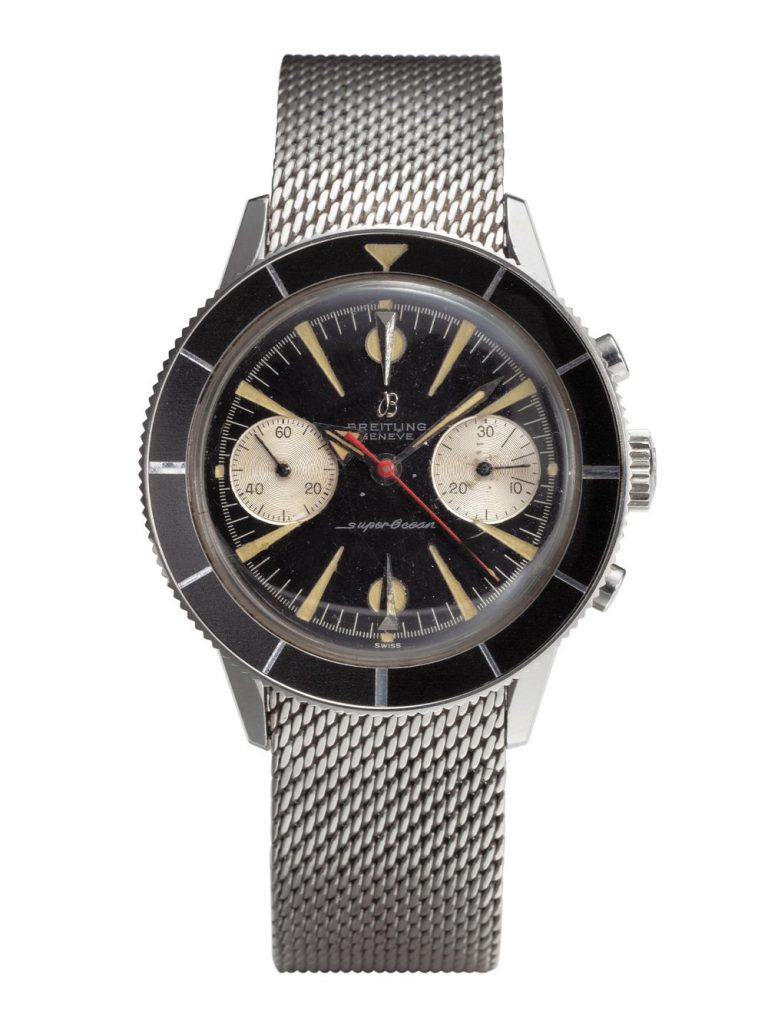 Frontansicht des ersten Modells der Breitling SuperOcean aus dem Jahr 1957.