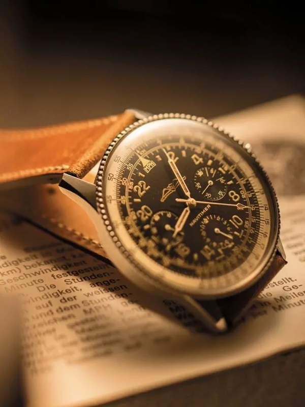 Seitenansicht der Breitling Navitimer des US-Astronauten Scott Carpenter.