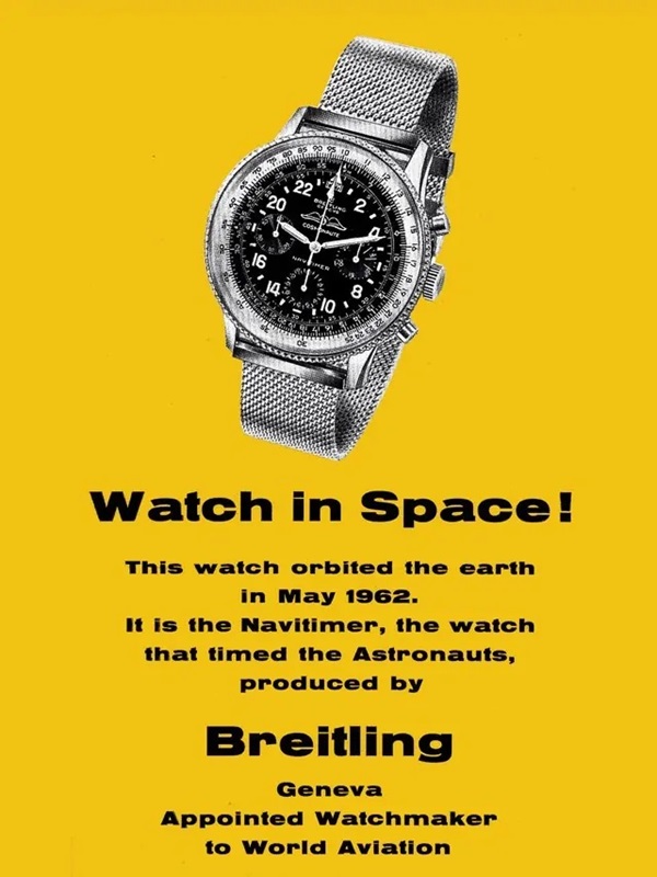 Ein Werbesujet der Breitling Navitimer des US-Astronauten Scott Carpenter.