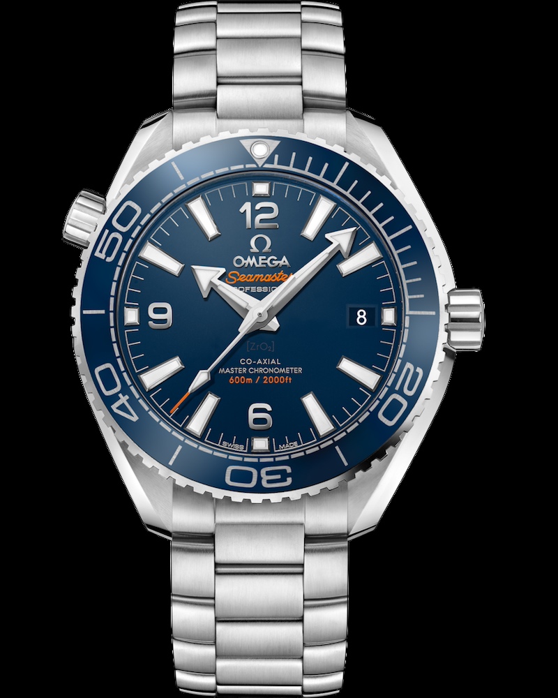 OMEGA Seamaster Planet Ocean 600M auf schwarzem Hintergrund