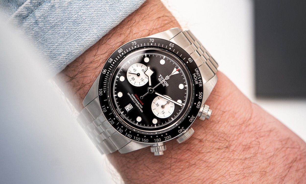 TUDOR Black Bay Chrono schwarz am Handgelenk