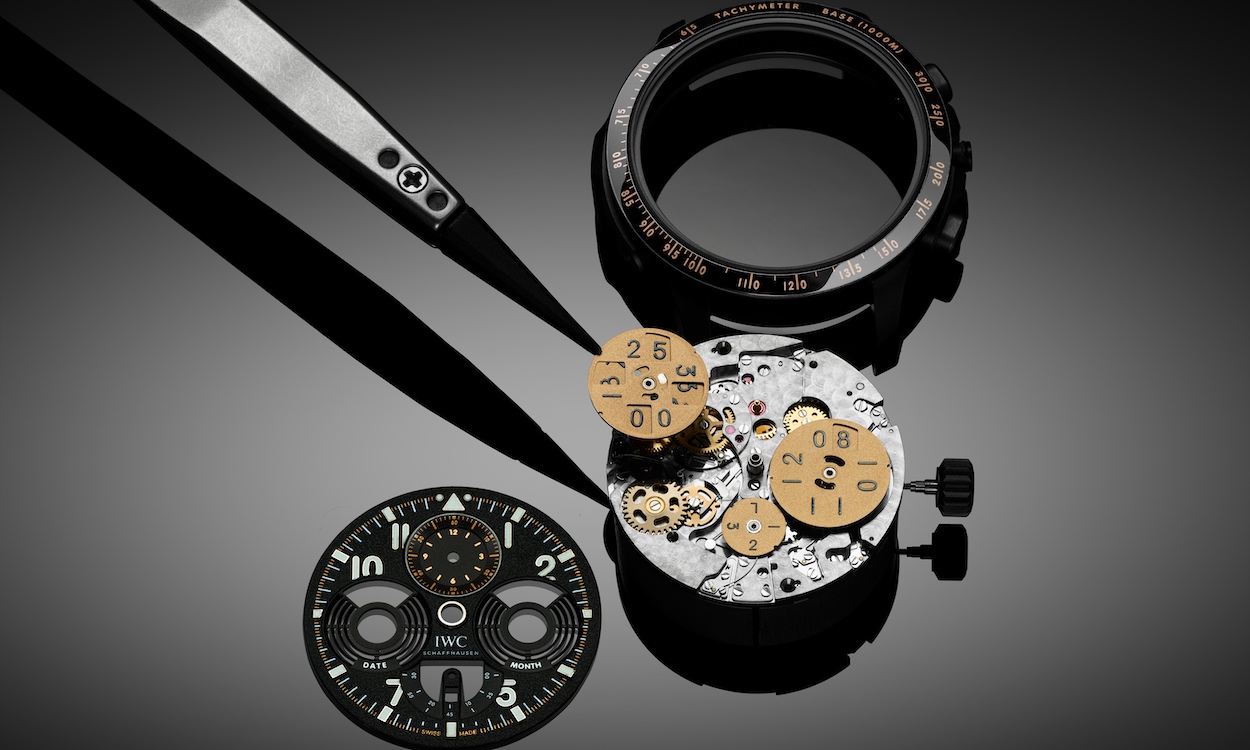 Uhrwerk der IWC Pilots Watch Performance Chronograph in Nahaufnahme