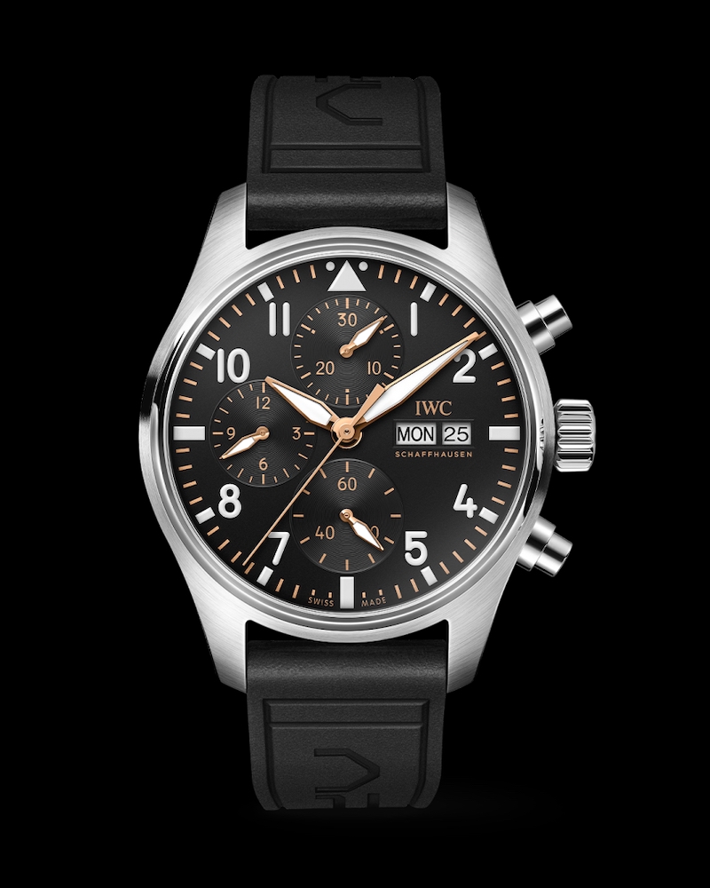 IWC Pilots Watch APX GP Chrono Vorderseite in Nahaufnahme