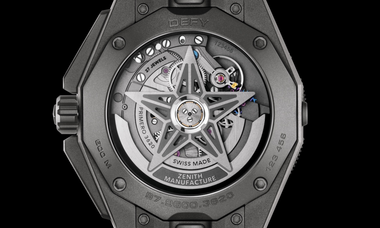Gehäuseboden der Zenith Defy Extreme Diver mit Blick auf das El Primero 3620