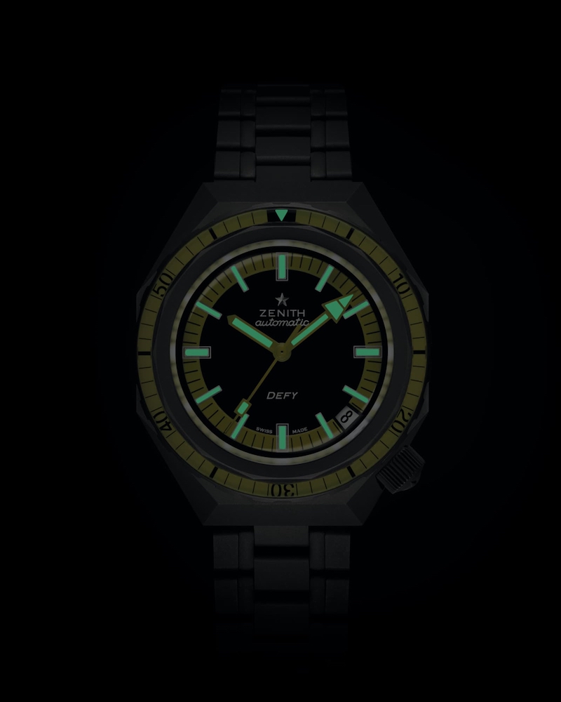 Lumeshot der Zenith Defy Revival in Nahaufnahme