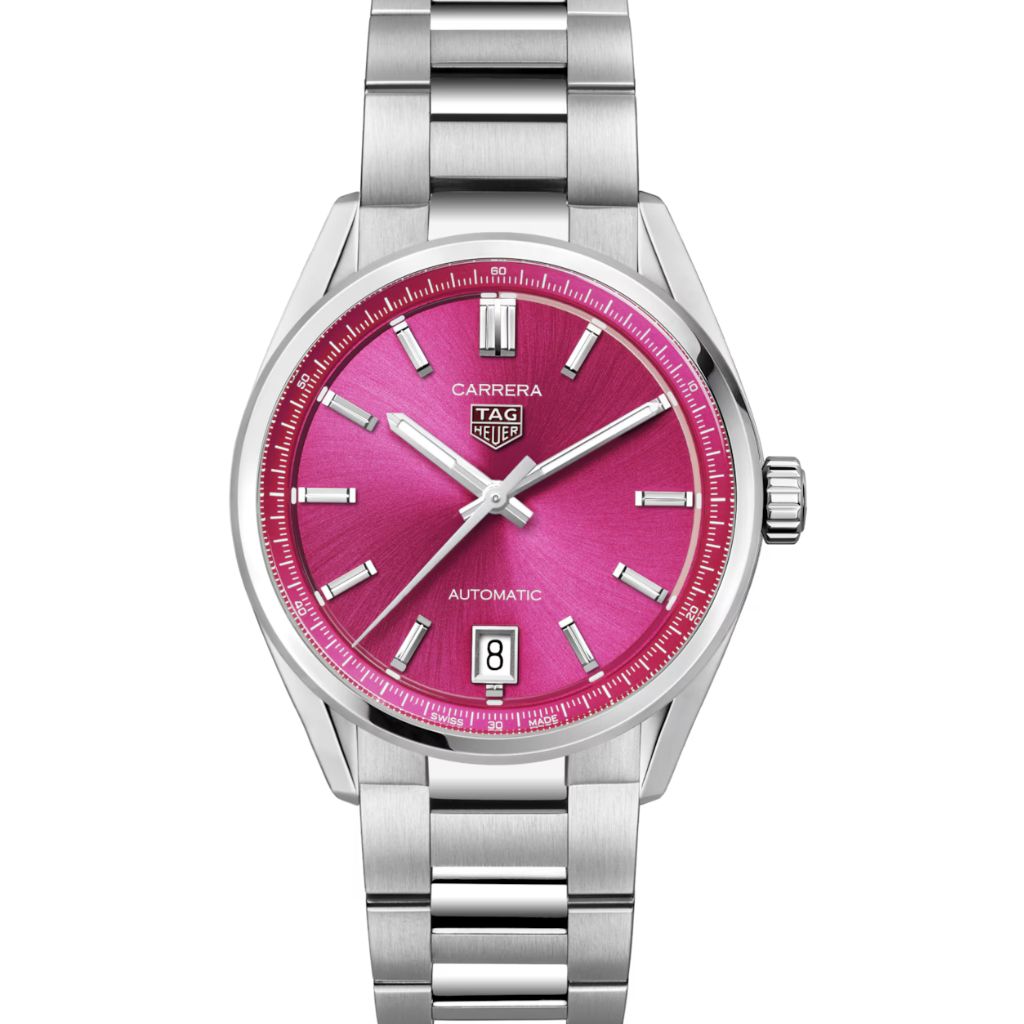 Blick von vorne auf die TAG Heuer Carrera Date 36 mit der Referenznummer WBN2313.BA0001.