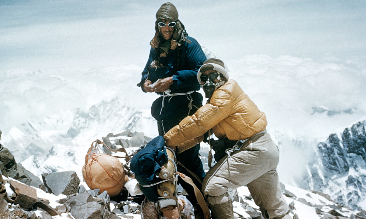 Hillary und Norgay auf der Expedition auf die Spitze des Mount Everest
