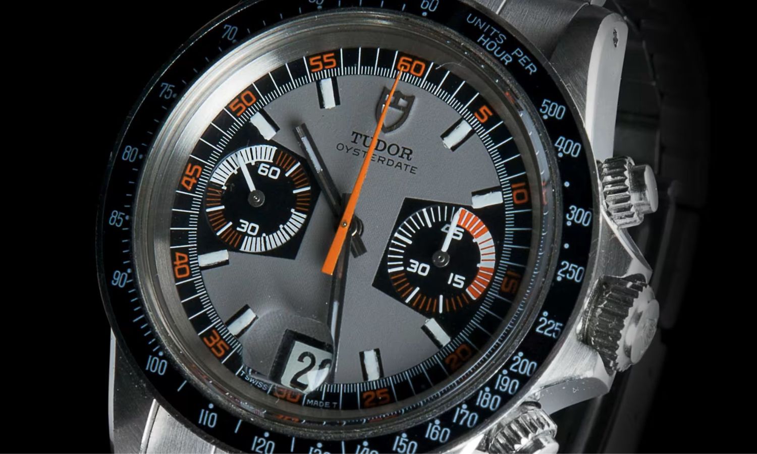 Seitlicher Blick auf die TUDOR Oysterdate „Montecarlo“ 7169