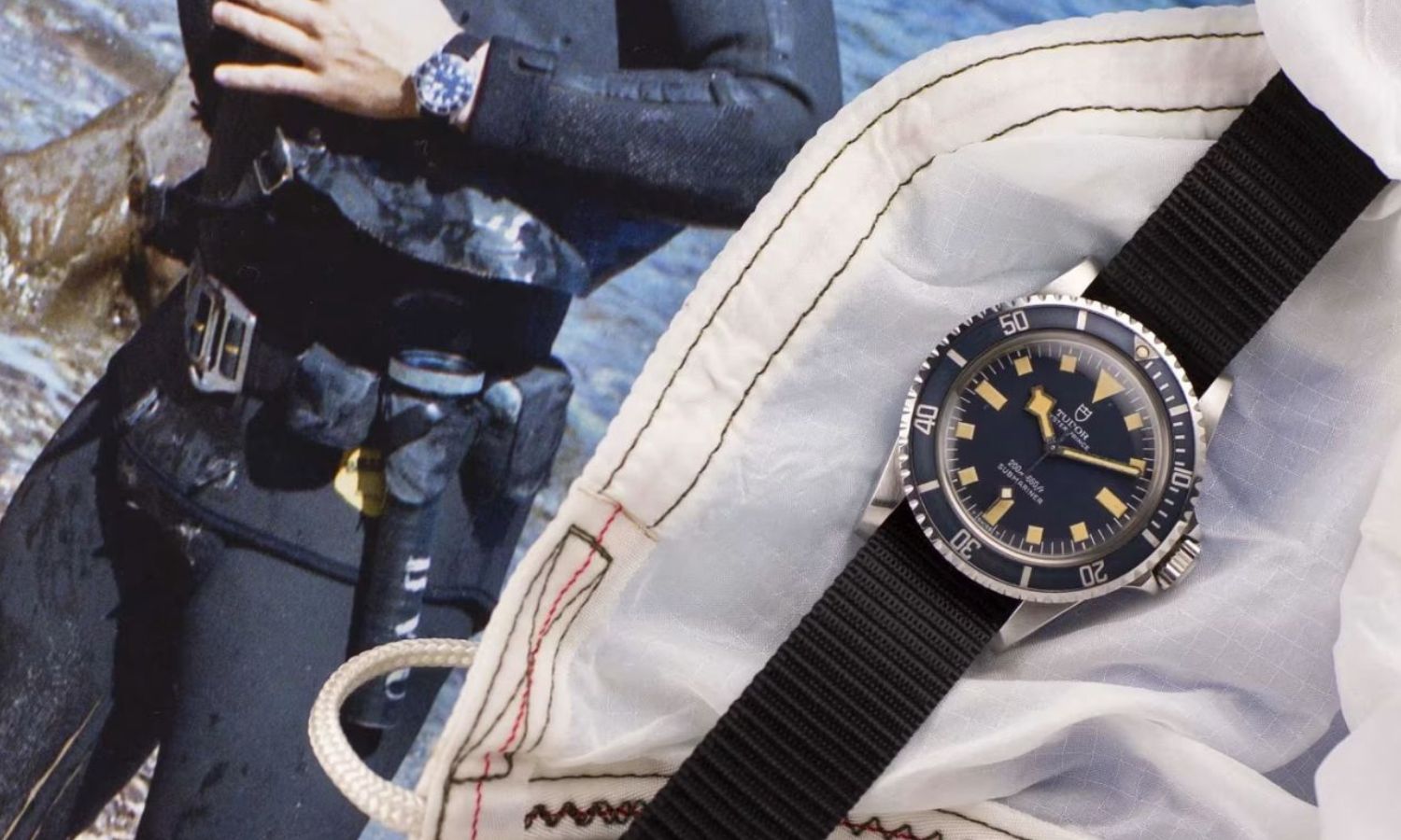 Ein Sujet der TUDOR Submariner mit einem Taucher.